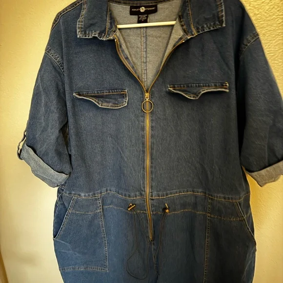 Ashley Stewart Indigo Denim Jumpsuit - Picture 2 of 9